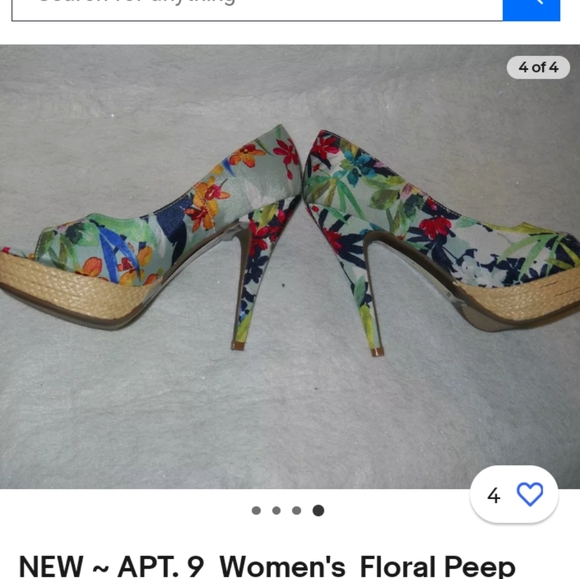 Apt 9 Floral Peep Hole Heels - Picture 1 of 10